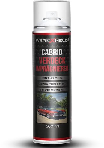 WerkXheld Cabrio-Verdeck-Imprägnierung (500ml) – Hochwirksamer Schutz & Pflege für Stoffverdecke | Imprägnierspray für Cabriodach | Wasserabweisend & UV-beständig | Für alle Cabrios