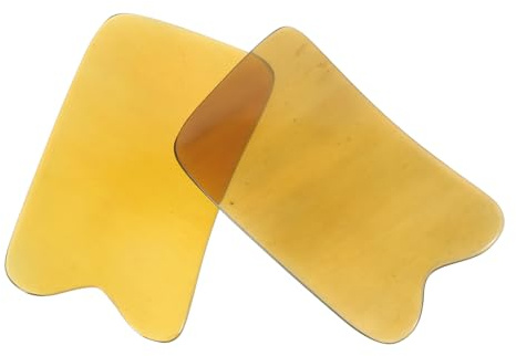 SOPOTUTU 2 Pièces Plaques de Massage Corne de Bœuf Naturelles Carrées pour Acupuncture Spa Outils de Grattage Visage et Corps Aléatoires Couleur Aléatoire