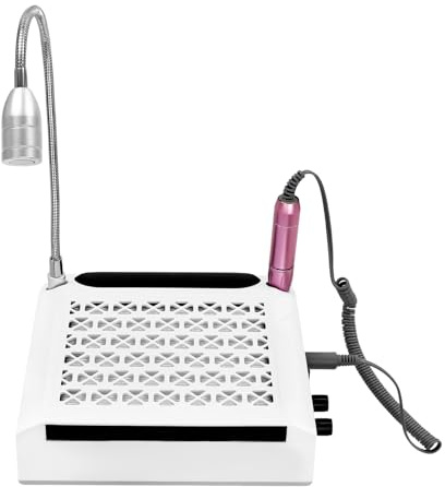 4-in-1 Elektrischer Nagelfräser, Nagelstaubsauger mit Led, Nagel Armauflage, 80W Absaugung & waschbarem Filter, 4300rpm Elektrische Nagelfeile, Fräser Nägel, Nail Drill, Maniküre Set Elektrisch