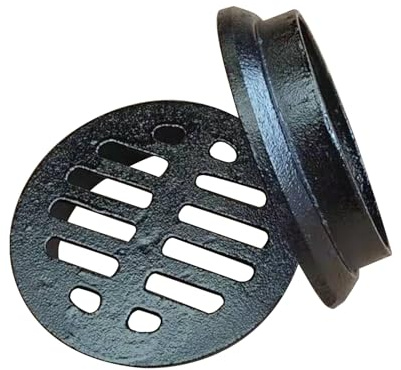Drenaje de Piso Redondo Hierro Fundido, Rejilla de Drenaje para Césped Exterior, Tapa Desague Terraza Antibloqueo para Balcones y Azoteas(16 cm/6 in)