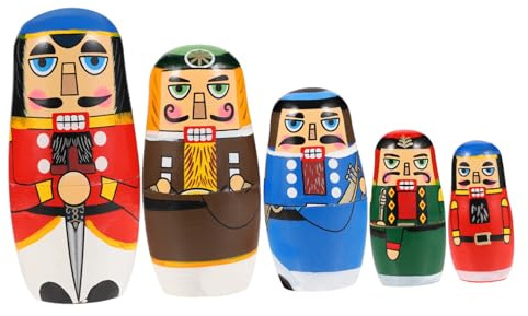 Hohopeti Poupée Gigogne Russe Bois Peint Main Matryoshka Multi-Couches Colorée Décoration Artisanale pour Garçon Fille et Maison