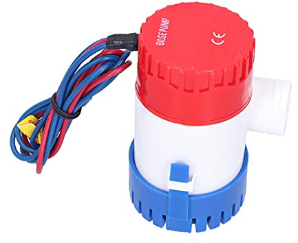 Naroote Pompa di Sentina Efficiente Piccola Pompa Sommergibile per Drenaggio 12V/24V 350GPH per Analisi della qualità Dell'acqua di Mare, Trattamento delle Acque Reflue (DC12V 1100GPH)