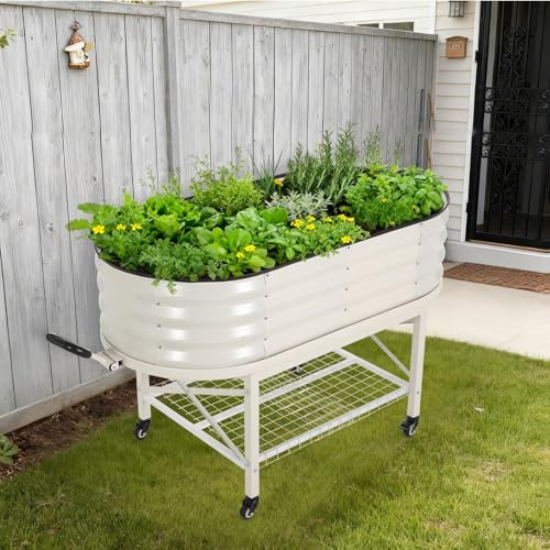 Verstärktes Hochbeet aus Metall 120x60x30 cm, Mit Rollen & Griffen – Praktisches Gartenbeet für Gemüse, Kräuter & Blumen, Einfacher Aufbau, Ideal für Garten, Balkon & Terrasse, Rostfrei & Wetterfest