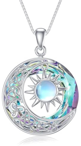 PARYFO 925 Sterling Silber Anhänger für Frauen Mädchen Traumfänger/Baum des Lebens/Mond und Sonne/keltischer Mond/Kompass Anhänger Halskette Valentinstag Geschenke für Frau Mutter Tochter Liebhaber