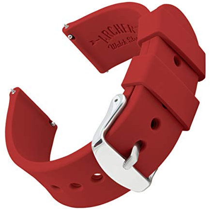 Archer Watch Straps - Correas de Reloj de Silicona Suave de Liberación Rápida (Rojo Veneciano, 22mm)