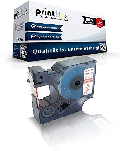 Print-Klex Schriftband kompatibel für Dymo D1 45015 Labelmanager100 Labelmanager100Plus Labelmanager100Series Labelmanager120P S0720540 12mmx7m 7 m x 12 mm Farbband - Color Print Serie