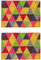 Nicola Spring Coir Door Mats - 90 x 60cm - Triangle - Pack of 2 - Decorative Indoor Front Door Floor Mat Entry Dirt Trapper Rug Outdoor Boot Scraper Non Slip Backing Doormat