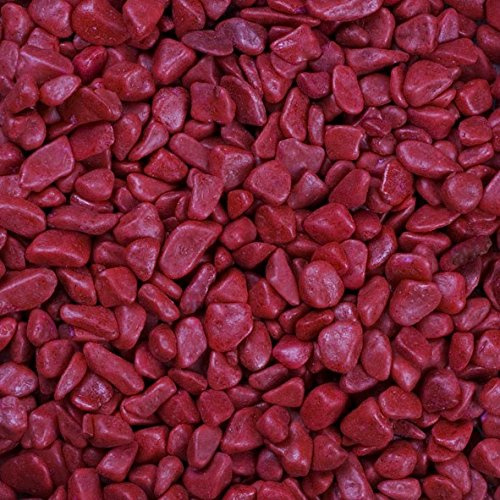Eurosand Nuggets 6-8mm (gerundete Dekosteine, Farbsteine) 1 kg. Rot, KÖNIGS ROT -05