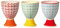 Bloomingville Eierbecher Carla Retro Ø 5 x H 7 cm, rot blau grün, Keramik, 3er Set