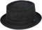 Gladwin Bond Pork Pie Hut, handgefertigt, 100 % Schaffell mit Futter, für Herren und Damen, Winter und Sommer, Leder, Schwarz, Größe L 59 cm, Schwarz , 7 1/4