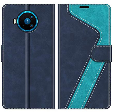 MOBESV Hülle für Nokia 8.3 5G Handyhülle, Lederhülle mit Kartenfach, Klapphülle mit Ständer, Flip Case Handytasche Schutzhülle, Modisch Blau