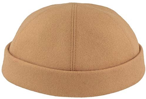 Bullani Docker-Cap Docker-Mütze Seemannsmütze aus 100% Wolle Bequem Hautverträglich 57 Beige