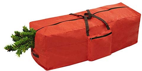 ADEPTNA Heavy duty Christmas Tree Storage Bag - Suitable Xmas Tree Up to 7ft -Double Stitched Zip Carry Handles (RED)