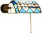WLXJDJ Traditional Indoor Wall Light, Rustic Tiffany Style Wall Lamp Bedroom Bedside Reading Lamps with Pull Cord Switch 8.7 Inch Stained Glass Lampshade for Loft Living Room Study, E27 MAX 60W,Blue
