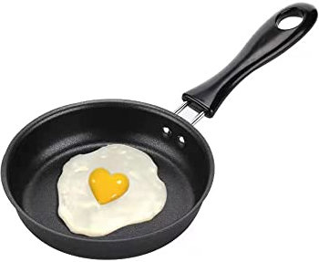 Tegamino antiaderente 12 cm - Padella antiaderente rotonda per uova, mini padella per uova al tegamino, piccola padella per uovo prima colazione rivestito omelette