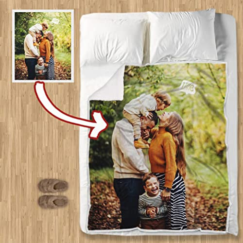 Coperta Personalizzata con Foto. Plaid Personalizzato. Coperta con foto e testi. Plaid con Foto anniversario. Idea Regalo di Natale