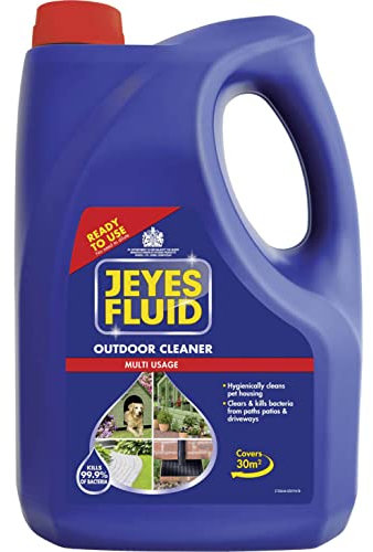 Jeyes Fluid Outdoor Cleaner Ready to Use (4 Litre). Disinfectant Liquid, No Dilution Needed – Kills 99.9% Bacteria – Patio Cleaner Fluid for Greenhouses, Paths, Pet Housing - Tackles Dirt & Stains