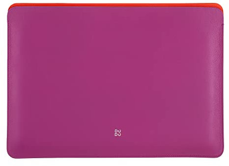 DUDU Custodia PC 13 Pollici in Morbida Pelle, Sleeve Protettiva Colorata Laptop Notebook Macbook 13” Bicolore Design Sottile Fucsia