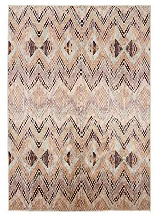 Essenza Teppich Fabienne Biscuit, 120x180 cm, 60% Polyester, 30% thermoplastischesPolyurethan, 10% Baumwolle, Zickzack Muster