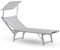 Brigros Estosa - Lettino prendisole con struttura in alluminio colorata e textilene, robusto e leggero, adatto per stabilimenti balneari, piscine, giardini, terrazze (Bianco/alluminio standard)