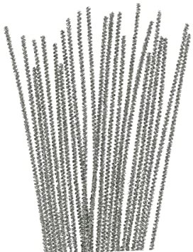 INNSPIRO Pfeifenreiniger Chenille, Metall, Silber, 3 mm x 30 cm, 40 Stück, ideal für Bastelarbeiten mit Kindern, Dekorationen und kreative Aktivitäten
