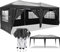 YUEBO Gazebo 3x6 m Pieghevole Impermeabile con 6 Pareti Gazebo Richiudibile Gazebo da Giardino Protezione UV Tendone per Feste, Esterno, Nero