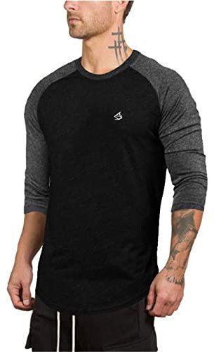 Herren Contrast 3/4 Sleeve Raglan Regular Fit Baseball T-Shirt Herren Raglan Contrast Ls T-Shirt