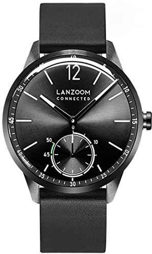 LANZOOM Herrenuhr Young Athletic Style Schwarzes Zifferblatt Minimalistische Armbanduhr mit Lederband Uhr Serie Carl, Black