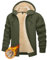 TACVASEN Uomo Giacca in Pile Felpato Giacca Invernale Calda Sport Streetwear (XXL, Verde Militare)