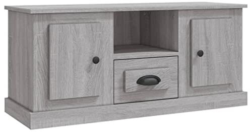 vidaXL TV Cabinet, Engineered Wood in Grey Sonoma, Modern Design, Ample Storage Space, Sturdy Build, Easy Assembly, for Living Room or Bedroom