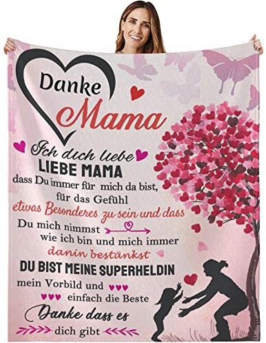 BSGIFT Geschenke für Mama, Decke für Mama, Flauschige Kuscheldecke Mama, Mutter Geschenke für Geburtstag, Fleecedecke Beste Mama Geschenk, Muttertagsgeschenke für Mama Sofadecke 150x130 cm