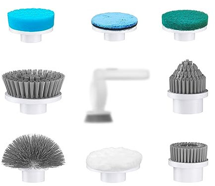 Leebein YMG-820 Elektrische Reinigungsbürste Austauschbaren Bürstenköpfen, 8pcs Bürstenzubehörset nur für die Neues Spin Scrubber YMG-820 – Schrubber Nicht Enthalten