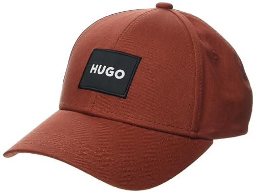 HUGO Quadratisches Logo für Damen, Baumwoll-Twill-Kappe, Keramik, Rot, Einheitsgröße