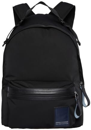 Armani Exchange Men's Milano Edition, Sustainable, internal Pockets Backpack, Black