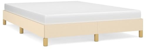 vidaXL Bettgestell Creme 160x200 cm Stoff