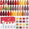 Lavender Violets 20 Pcs Dip Powder Nail Kit Summer Bright Orange Red Green Nude Brown Nail Dipping Powder Starter Kit With Base & Top Coat,Activator,Brush Saver Fast Dry Nail Art Manicure 967