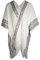 ZLYC Damen Weiche Schlichte Poncho Capes Retro Cardigans Pullover(Plain White)