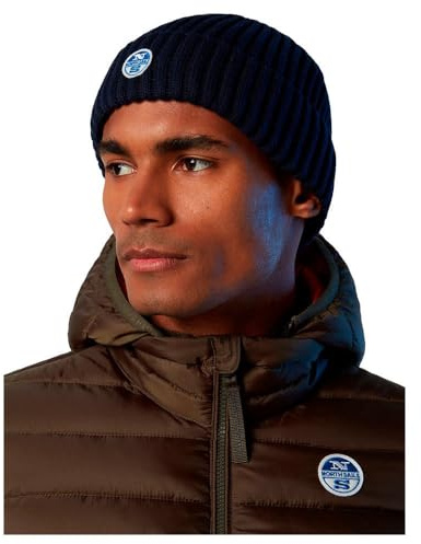North Sails Mütze aus Baumwollmischgewebe für Herren mit englischer Rippverarbeitung. Veredelt mit Relief-Logo auf dem Revers.