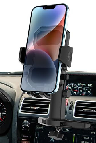 woleyi Support Téléphone Voiture Lecteur CD, Support Téléphone Fente CD Voiture avec Bras Extensible et Rotation à 360° pour iPhone 15 Pro Max Plus 14 13 12, Samsung, Huawei, Tous 4-7