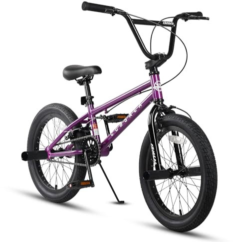 cubsala Freestyle BMX Fahrrad, 20 Zoll Kinderfahrrad für 7-13 Jahre alte Kinder und Anfänger Level Rider, Lila