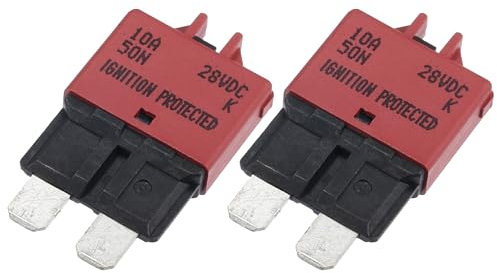 A ABSOPRO Fusible À Lame De Disjoncteur 10A Pour Voiture En Métal Rouge (Ensemble De 2)