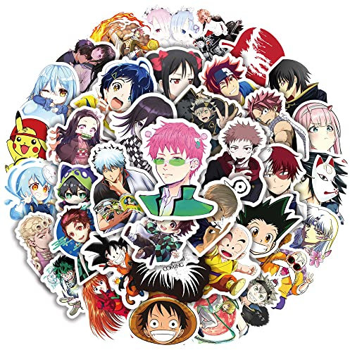 Anime Sammlung Aufkleber 100 Stück Cartoon Aufkleber für Wasserflaschen, Gepäck, Fahrrad, Auto, Niedliche Geschenke Partyzubehör für Kinder, Teenager, Erwachsene