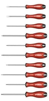 Parkside Lot de 10 tournevis en acier au chrome vanadium avec embouts magnétiques et poignées antidérapantes 2 tournevis à fente 4 tournevis cruciformes 2 tournevis étoile 2 embouts hexagonaux