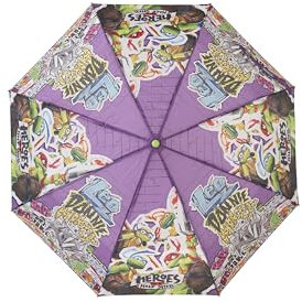 CyP Brands Ninja Turtles Regenschirm, faltbar, für Jungen und Mädchen, Schwarz, offizielles Produkt, bunt