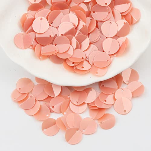 Trimm für Nähen, Gefaltete Pailletten, 12 mm, mattierende Pailletten, PVC, ovale, lose Pailletten mit einem seitlichen Loch for Basteln, Nähzubehör, 30 g (Color : 0.39in ORANGE Matte, Size : 0.47in