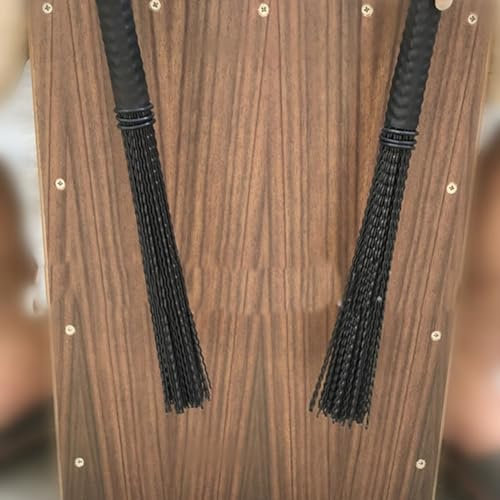 Baguettes de batterie professionnelles ondulées en nylon pour cajon, jazz (noir)
