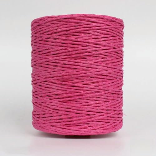 LINLN Hilo de Rafia de 280-300 m, cordón Redondo Colorido, Tejido a Mano, para Hacer tú Mismo, para Hacer Sombreros de Paja, para Hacer Manualidades con Ganchillo, Tiras de Cuerda de Rafia