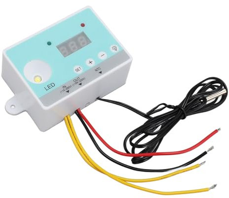 HOHXFYP Digital Temperature Controller, 100W Thermostat Regulator with Probe,Heating Wire and LED Light, 0-99.9℃ Heat Mat for Egg Incubators,AC110V-220