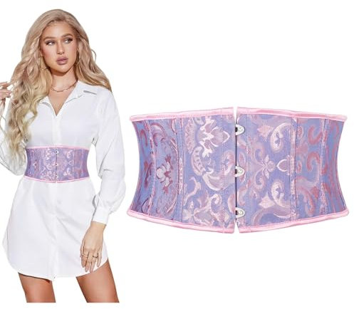 SUOSDEY Damen Korsett Gürtel, Breite Taille für Kleid Cosplay Krawatte Waspie Hellviolett