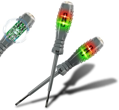 2PCS Electric Pen, 2-In-1 High Torque Strong Magnetic Screwdriver Electricity Detector, Voltage Tester Screwdriver, Magnetic Screwdriver Electricity Detector (2PSC Straight-head)